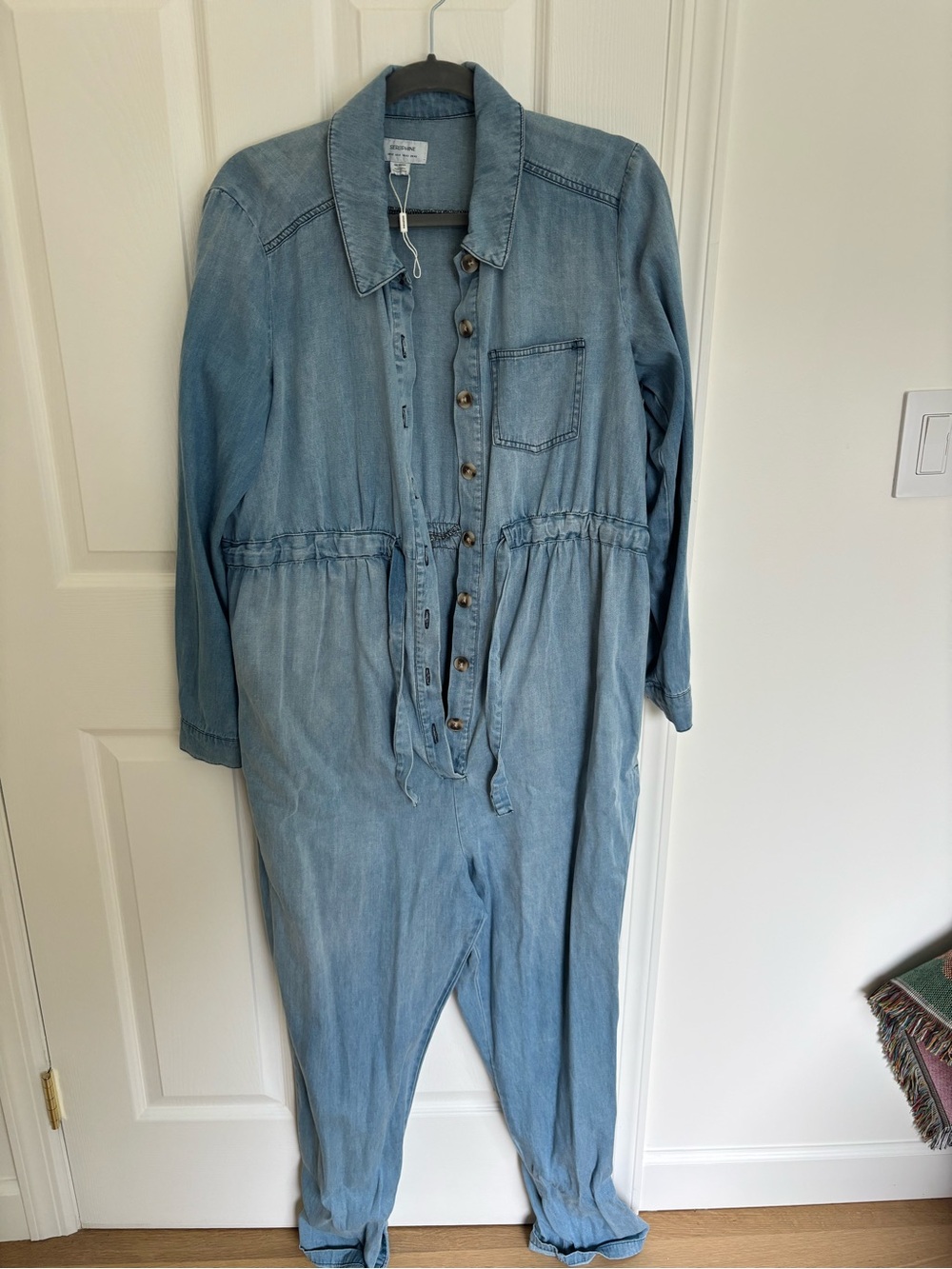 Seraphine Maternity  Light Blue Denim Jumpsuit
